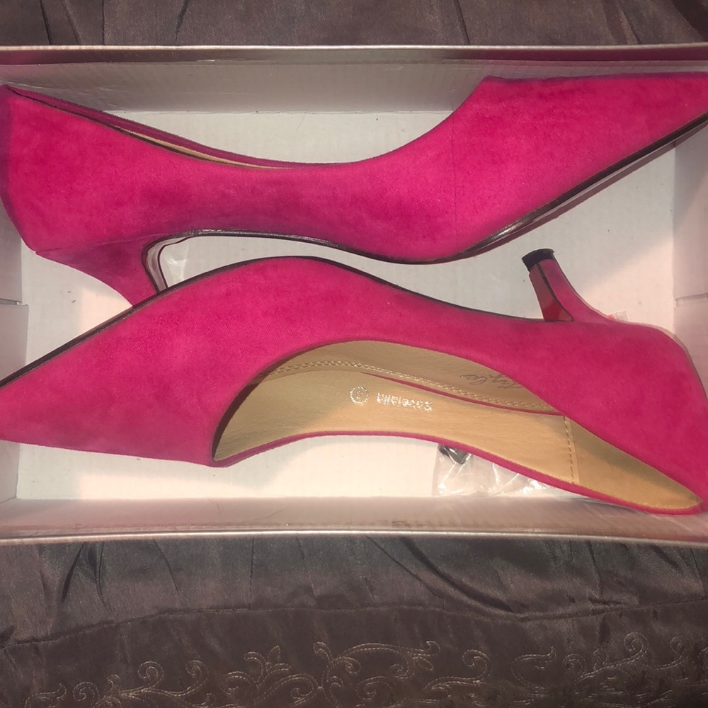 Hot pink kitten heels
